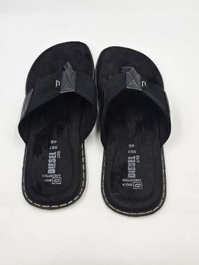 Diesel Lite 997 Black Men’s Flip-Flop Sandals with Webbed Straps ,Size 46